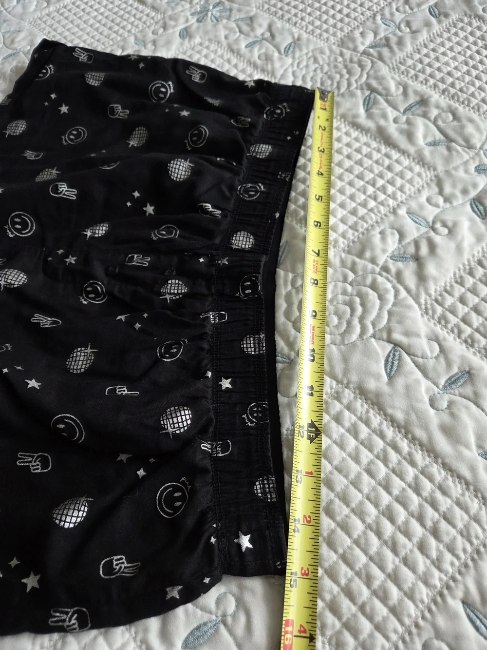 Victoria's Secret Black Patterned Sleep Shorts with White Icons